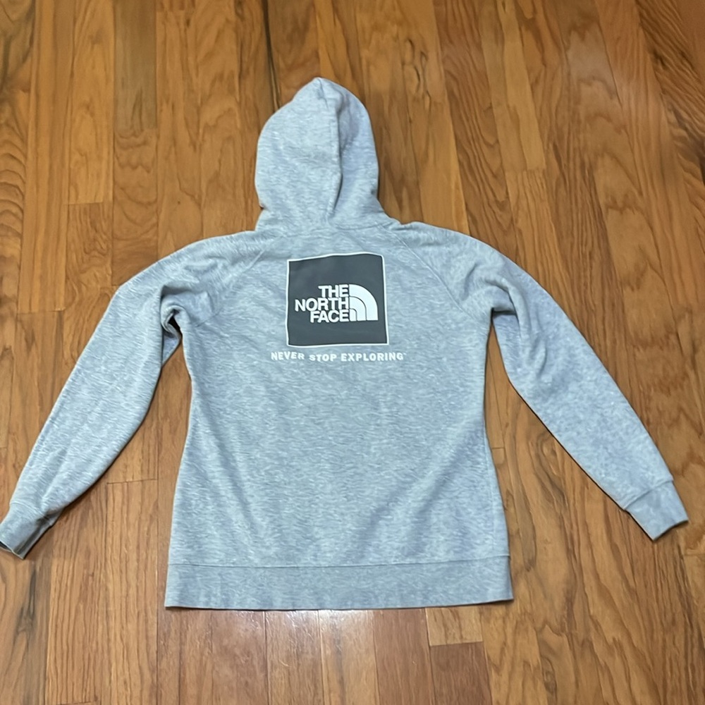 The North Face Women’s Grey Hoodie Size Large Kangaroo Pocket - Picture 2 of 15